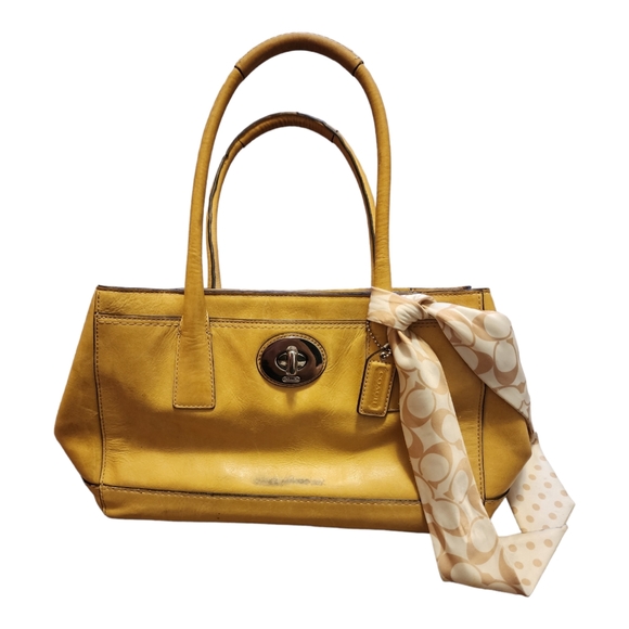 Coach Handbags - Vintage coach carryall yellow leather satchel